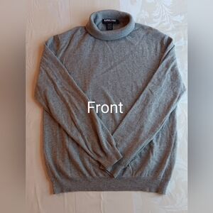 Kirkland "Signature" 100% cashmere gray long sleeve turtleneck  sweater XL